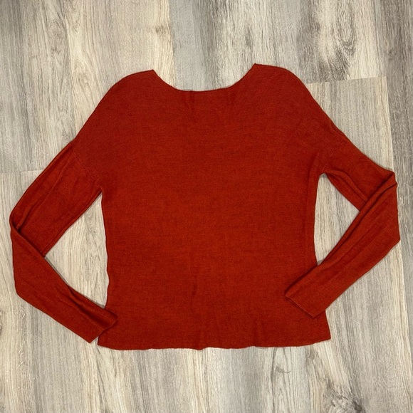 Peruvian Connection Long Sleeve V-Neck Light Sweater Alpaca Blend Orange Size L - Picture 6 of 6